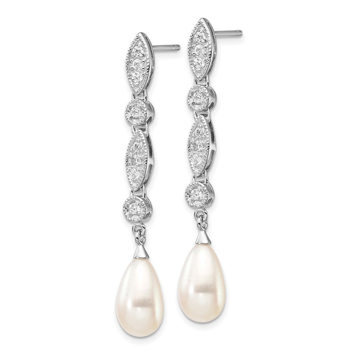 Buy Stylish Cheryl M Sterling Silver Teardrop Earrings with Pearls & CZ-2
