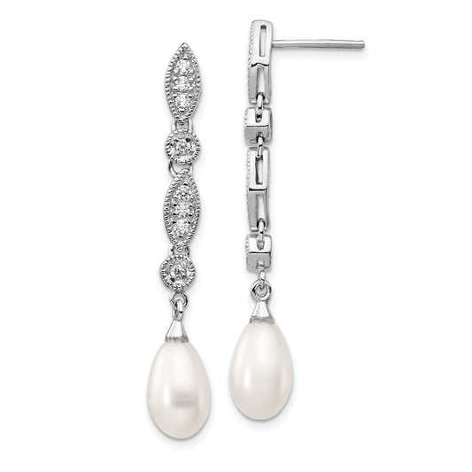 Buy Stylish Cheryl M Sterling Silver Teardrop Earrings with Pearls & CZ