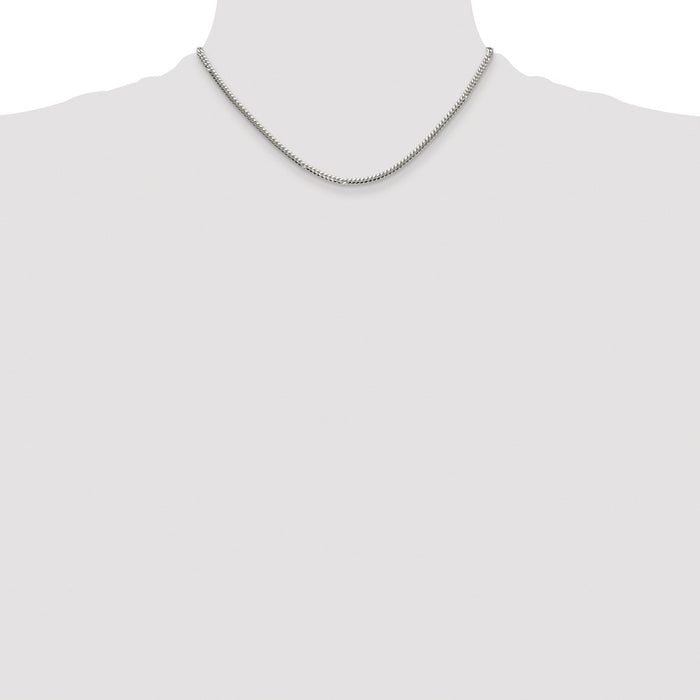 High-Quality 2.9mm Rhodium-Plated Sterling Silver Curb Chain - Stylish Value!-4