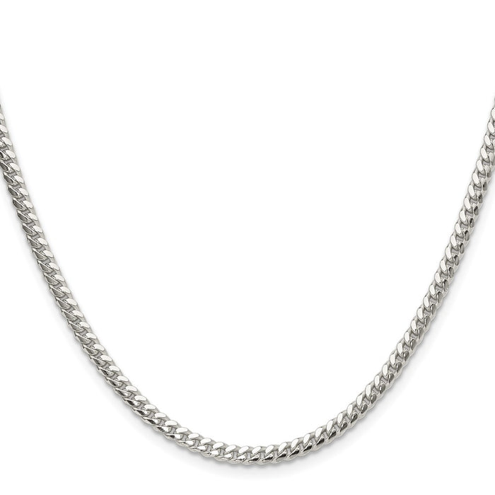 High-Quality 3.4mm Sterling Silver Domed Curb Chain - Stylish & Affordable!-2