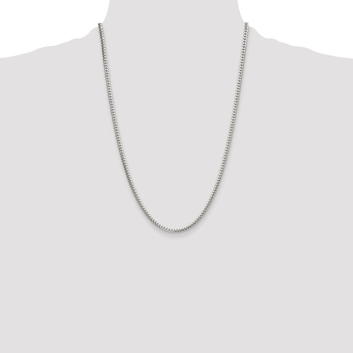 High-Quality 3.4mm Polished Sterling Silver Domed Curb Chain - Stylish Value!-4