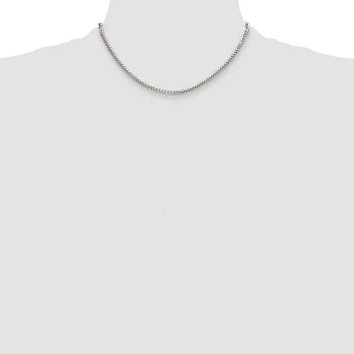 Buy Stylish 3.4mm Rhodium-Plated Sterling Silver Curb Chain - Luxury Design-4