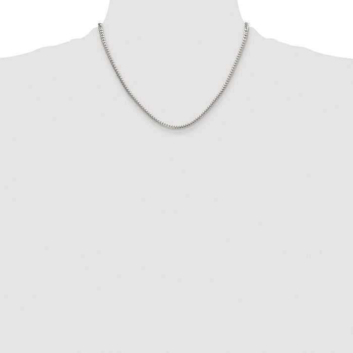 Exclusive 3.4mm Rhodium-Plated Sterling Silver Curb Chain - Stylish Value-4