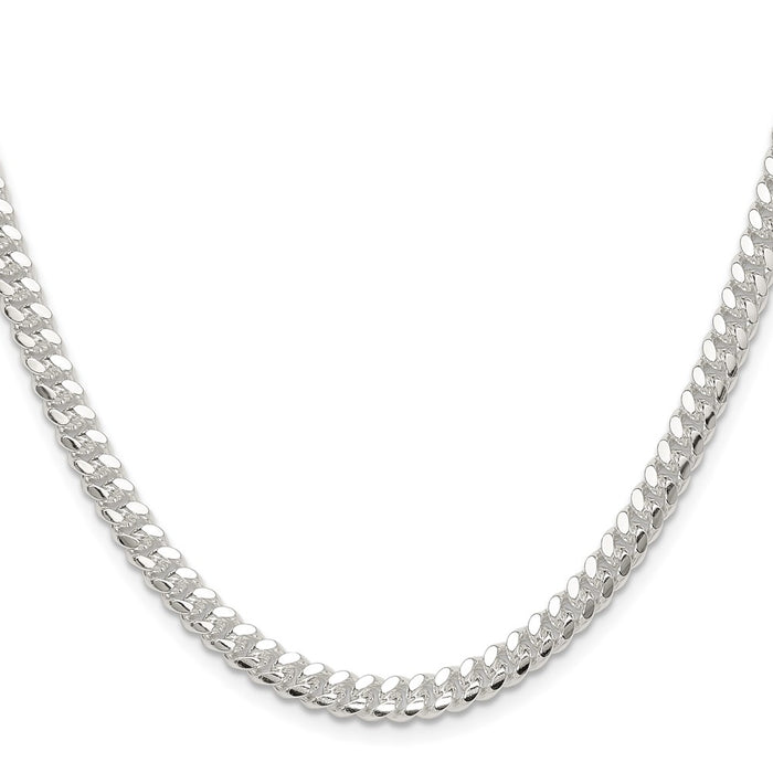 High-Quality 5.7mm Polished Sterling Silver Domed Curb Chain - Stylish Value!-2