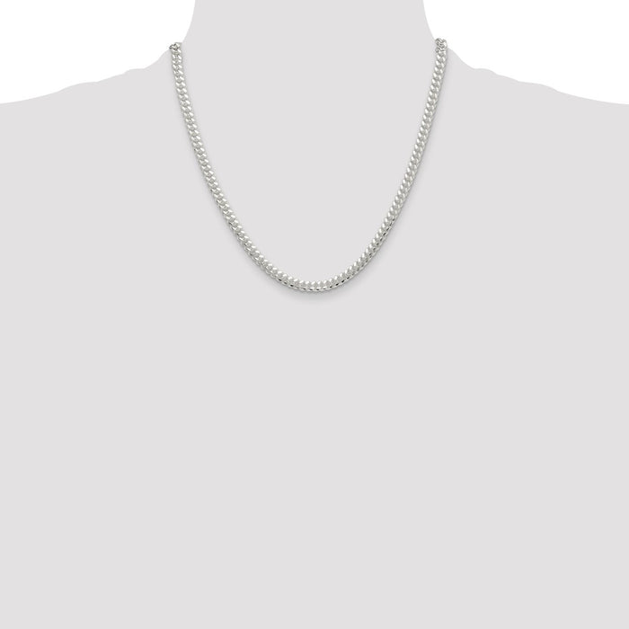 High-Quality 5.7mm Polished Sterling Silver Domed Curb Chain - Stylish Value!-4