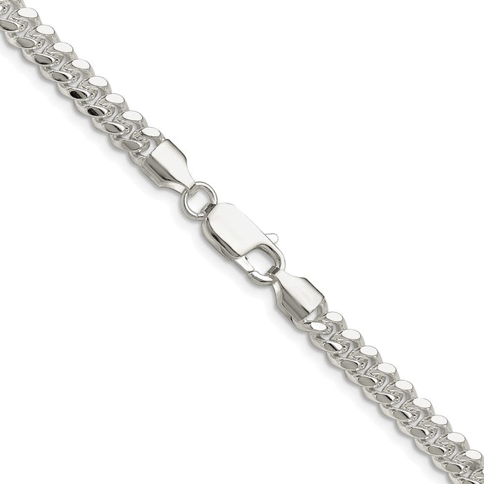 Exclusive 5.7mm Polished Domed Curb Chain in Rhodium-Plated Silver - Stylish Value-3