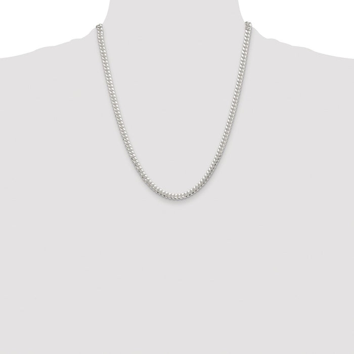 Buy Exclusive 5.7mm Domed Curb Chain in Rhodium-Plated Sterling Silver - Stylish Value!-4