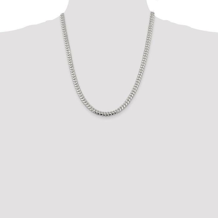 High-Quality 6.4mm Sterling Silver Domed Curb Chain - Stylish Value Piece-4