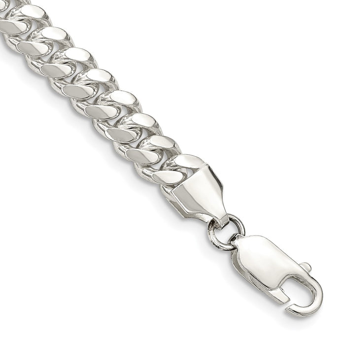 High-Quality 6.4mm Sterling Silver Domed Curb Chain - Stylish & Affordable-1