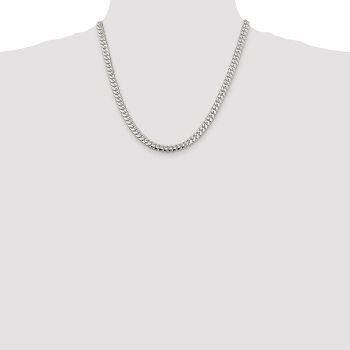 Buy Stylish Rhodium-Plated Sterling Silver 6.4mm Curb Chain - Affordable Luxury-4