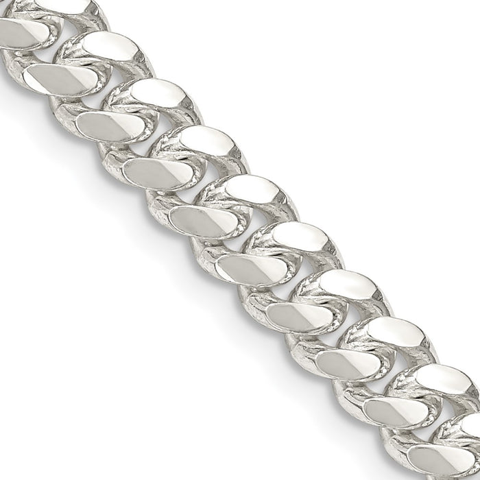 High-Quality 6.4mm Sterling Silver Domed Curb Chain - Stylish Value Piece-1
