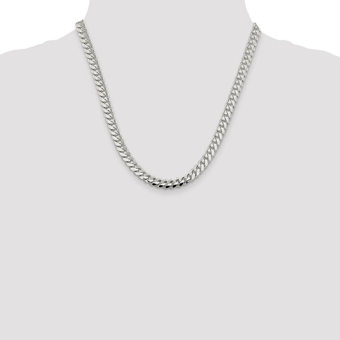 High-Quality 7.0mm Sterling Silver Domed Curb Chain - Stylish & Affordable!-4