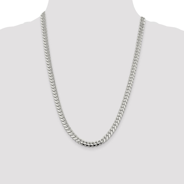 Buy Stylish 7.0mm Polished Sterling Silver Domed Curb Chain - Affordable Luxury-4