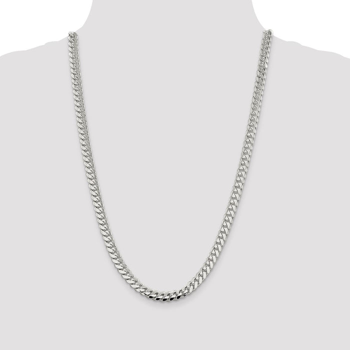 Exclusive 7.0mm Polished Sterling Silver Curb Chain - Stylish & Affordable-4