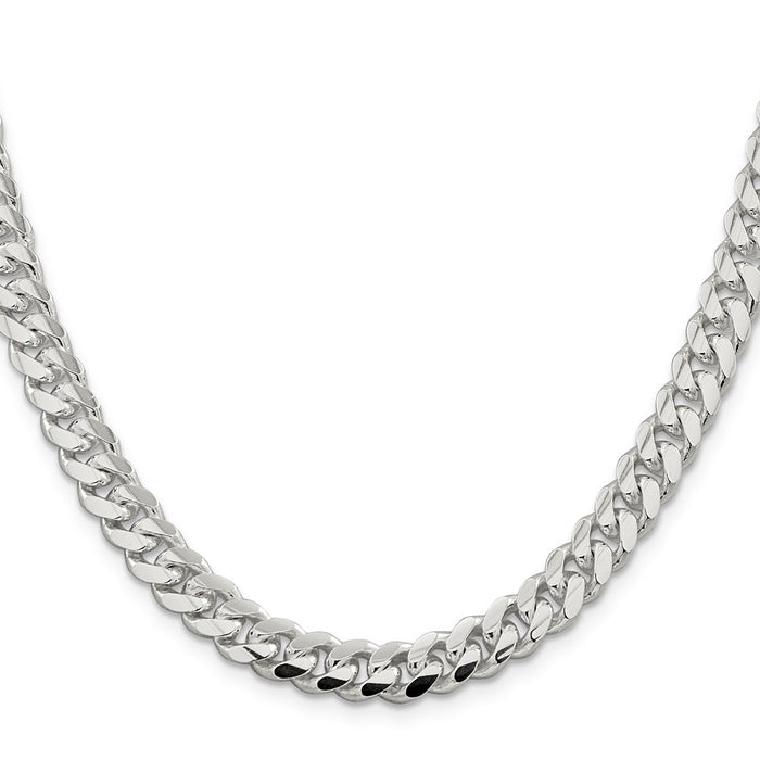 Designer Polished Domed Curb Chain 7.8mm in Sterling Silver - Affordable Luxury-2