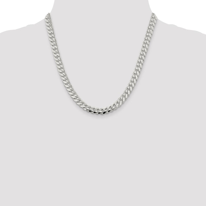 Designer 7.8mm Sterling Silver Domed Curb Chain - Affordable Luxury Jewelry-4