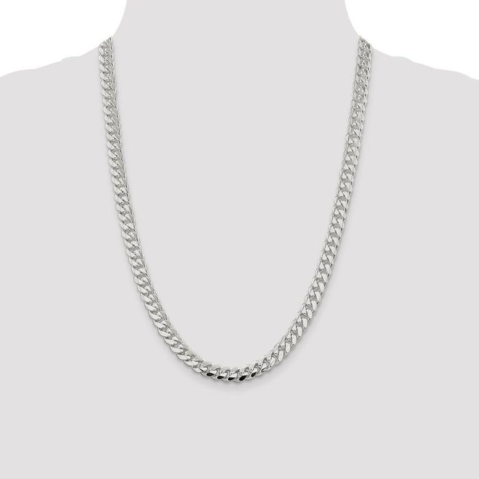 Buy Exclusive 7.8mm Polished Sterling Silver Domed Curb Chain - Stylish Value-4