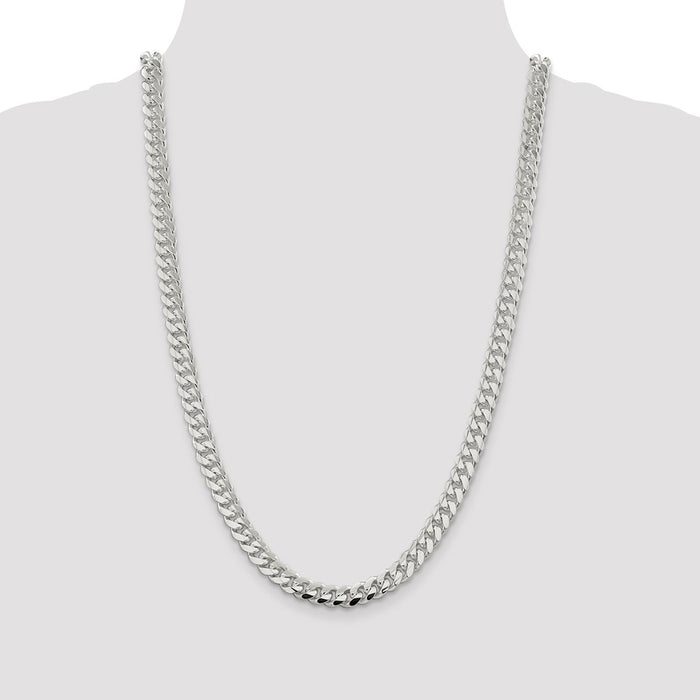 Buy Exclusive 7.8mm Sterling Silver Domed Curb Chain | Stylish & Affordable-4