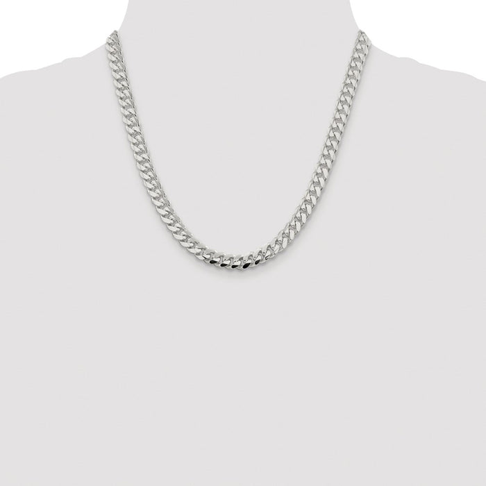 Buy Stylish 7.8mm Rhodium-Plated Sterling Silver Curb Chain - Affordable Luxury-4