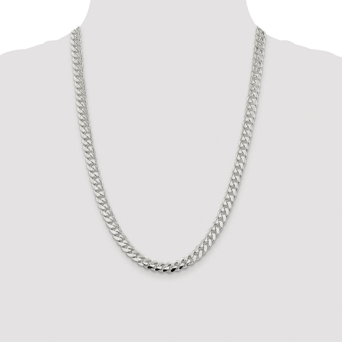 Buy Stylish Rhodium-Plated Sterling Silver Curb Chain - 7.8mm, High-Quality-4