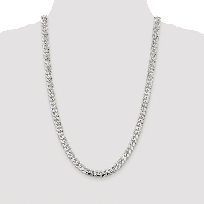Buy Stylish Rhodium-Plated Sterling Silver 7.8mm Curb Chain - Luxury Look-4