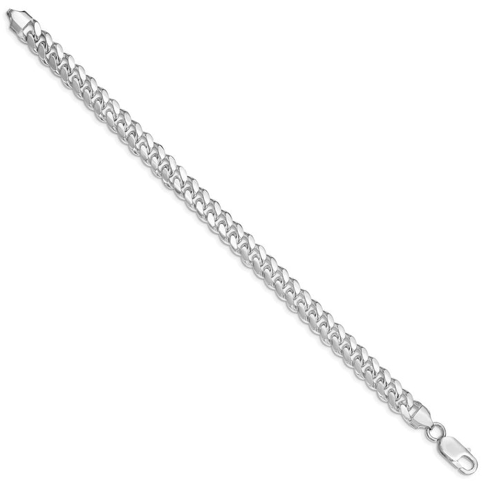Buy Stylish Rhodium-Plated Sterling Silver 7.8mm Polished Curb Chain-2