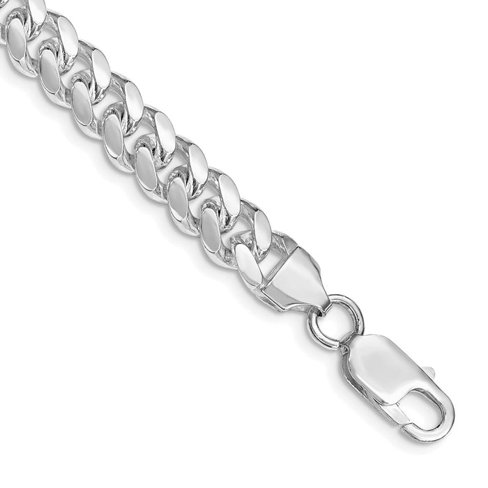 Order Stylish Rhodium-Plated Sterling Silver 7.8mm Curb Chain - Luxury Value-1