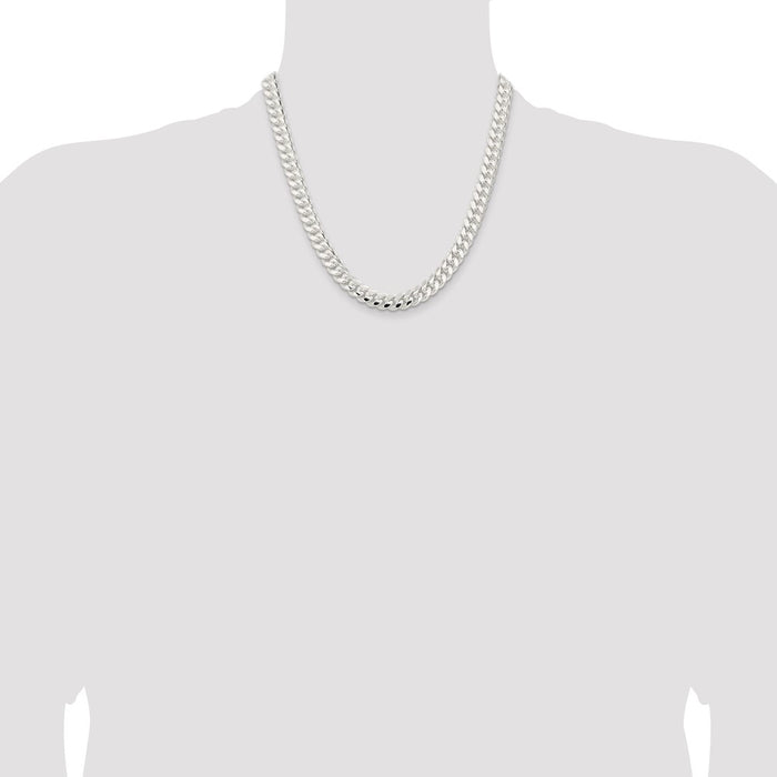 Buy 9mm Polished Sterling Silver Domed Curb Chain - Stylish and Affordable!-4