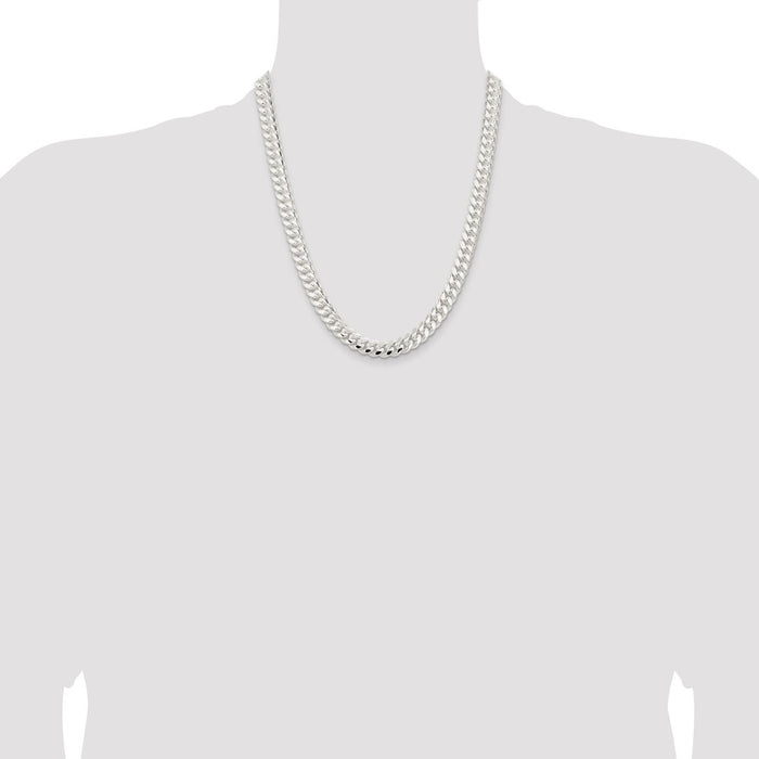 Buy Stylish 9mm Polished Sterling Silver Domed Curb Chain - Luxury Value-4