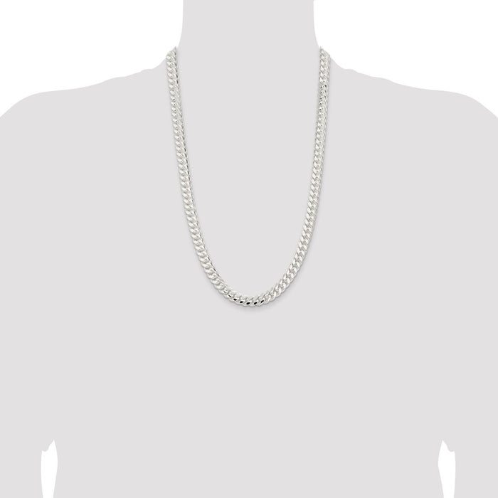 Buy Stylish 9mm Polished Sterling Silver Domed Curb Chain | Affordable Luxury-4
