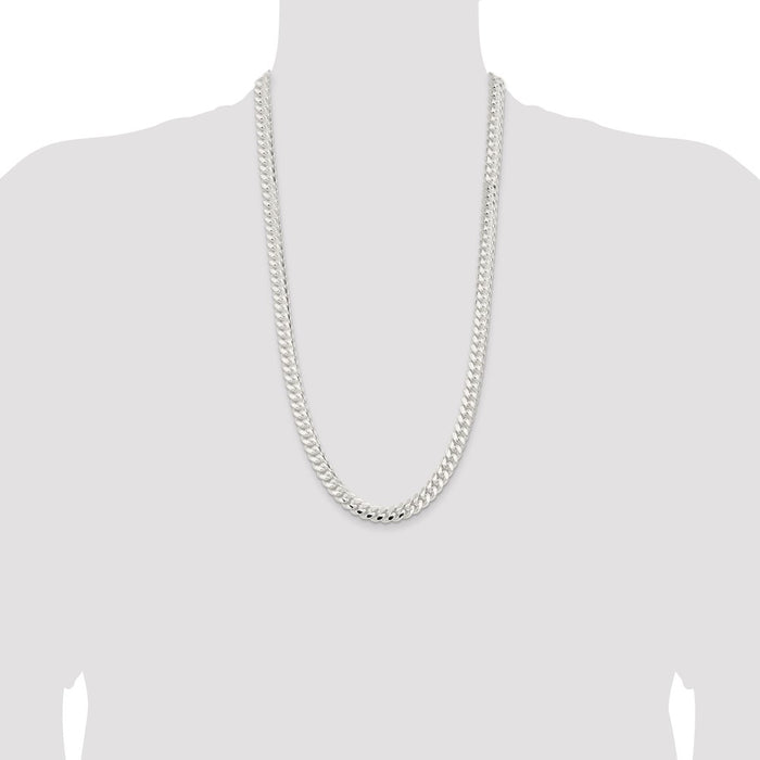 High-Quality 9mm Sterling Silver Domed Curb Chain - Stylish & Affordable Value-4