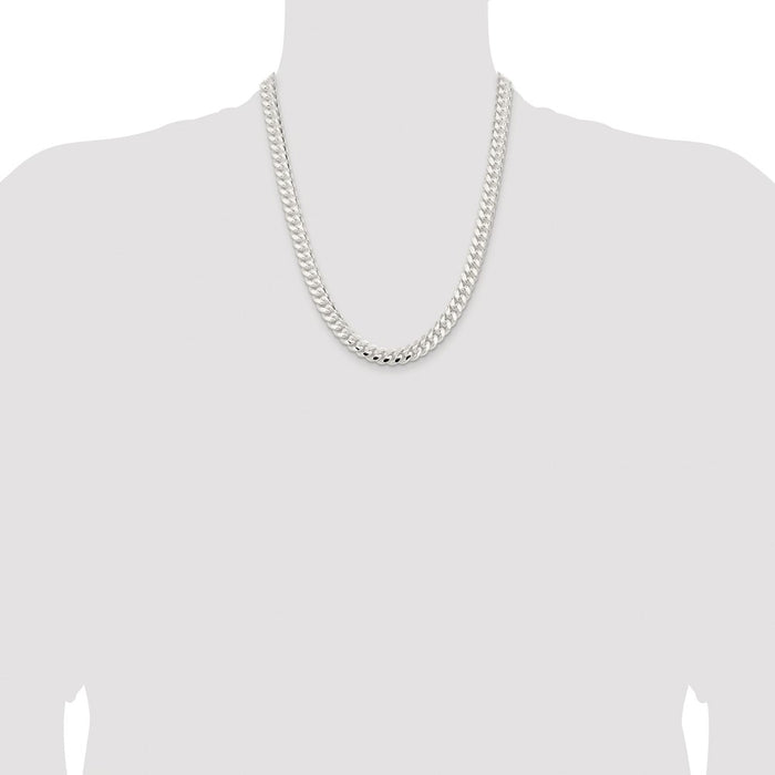 Buy Stylish Rhodium-Plated Sterling Silver 9mm Polished Domed Chain-4
