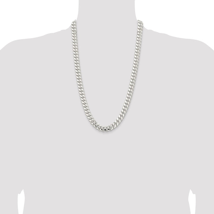 High-Quality 10.7mm Sterling Silver Domed Curb Chain - Stylish & Affordable!-4