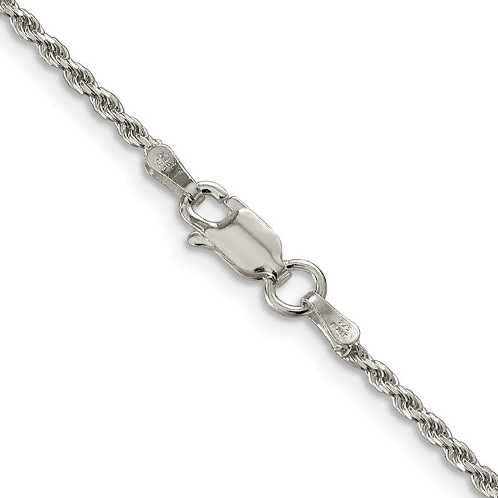 Buy Stylish 1.7mm Diamond-Cut Rope Chain in Sterling Silver - Affordable Luxury-3