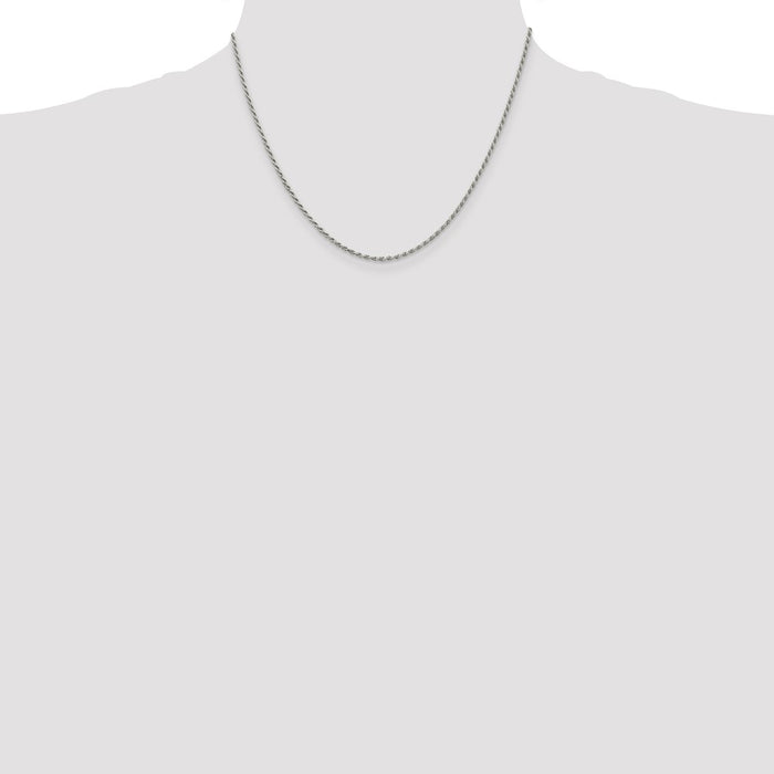 Buy Stylish 1.7mm Diamond-Cut Sterling Silver Rope Chain with 2-Inch Extension-4