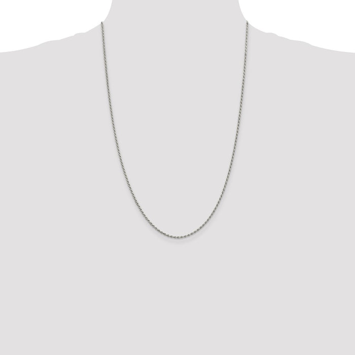 Buy Stylish 1.7mm Diamond-Cut Rope Chain in Sterling Silver - Affordable Luxury!-4