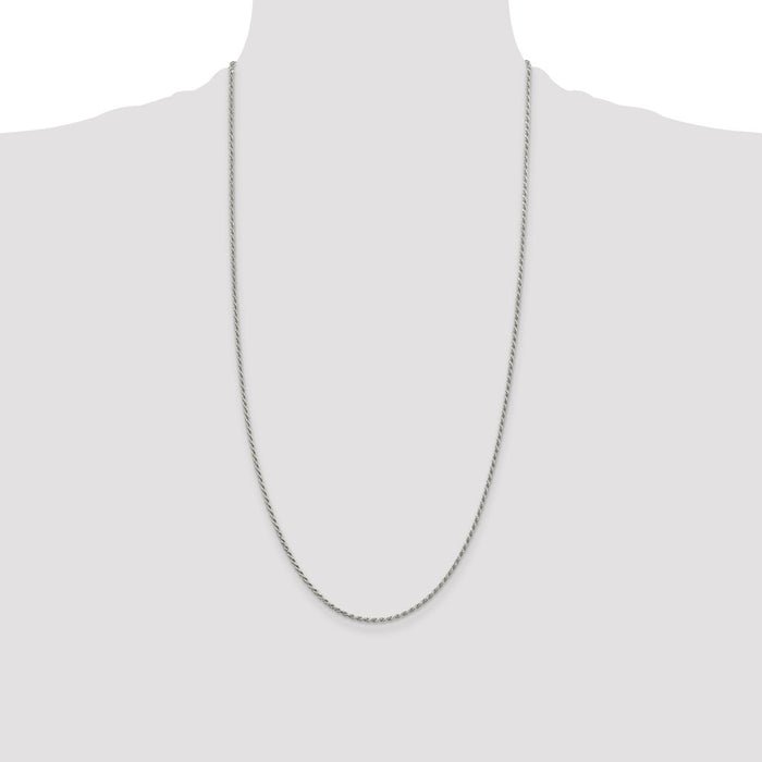 Exclusive 1.7mm Diamond-Cut Rope Chain in Sterling Silver - Stylish & Affordable!-4