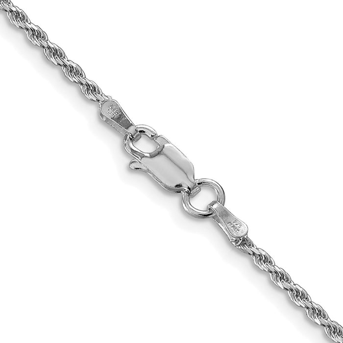 Exclusive Rhodium-Plated Sterling Silver 1.7mm Diamond-Cut Rope Chain - Stylish Value!-3