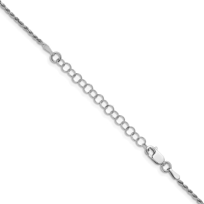 Buy High-Quality Rhodium-Plated Sterling Silver 1.7mm Diamond-Cut Rope Chain-3