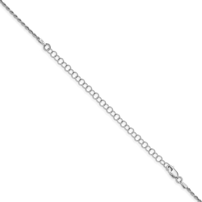 Exclusive Rhodium-Plated 1.7mm Diamond-Cut Rope Chain | Stylish 4-Inch Extension-3
