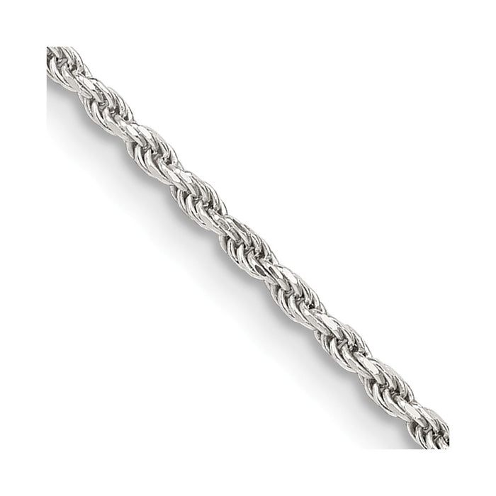 Buy Stylish 1.7mm Diamond-Cut Rope Chain in Sterling Silver - Affordable Luxury-1