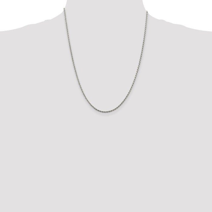 Buy Stylish 1.85mm Diamond-Cut Rope Chain in Sterling Silver - 4-Inch Extension-4