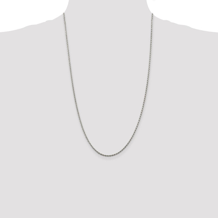 Buy Stylish 1.85mm Diamond-Cut Rope Chain in Sterling Silver | Affordable Luxury-4