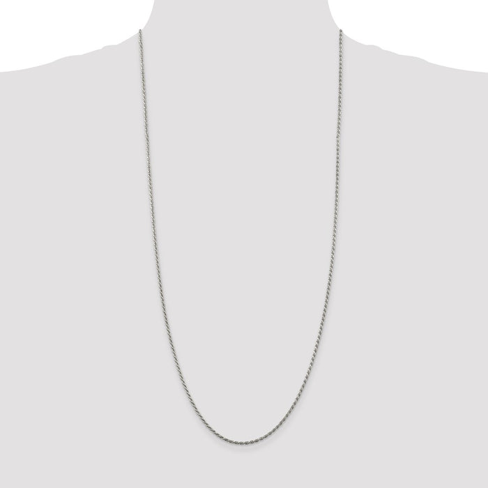Buy Stylish Diamond-Cut Rope Chain in Sterling Silver - 1.85mm Thickness-4