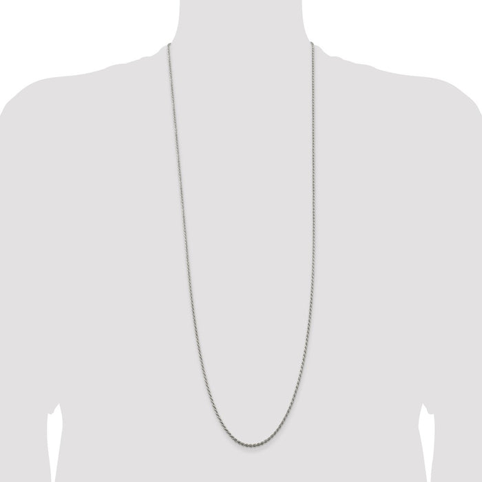 Buy Stylish 1.85mm Diamond-Cut Rope Chain in Sterling Silver - Affordable Luxury!-4