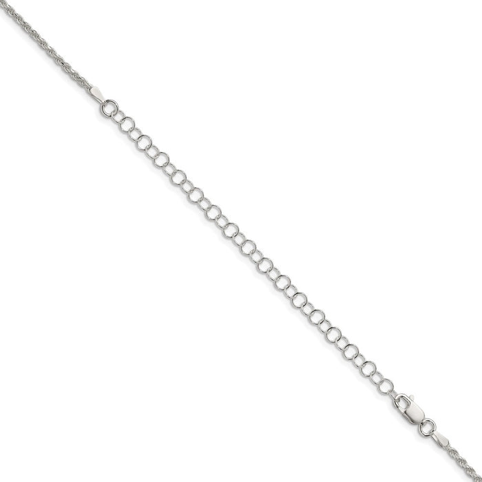 Buy Stylish 1.85mm Diamond-Cut Rope Chain in Sterling Silver - 4-Inch Extension-3