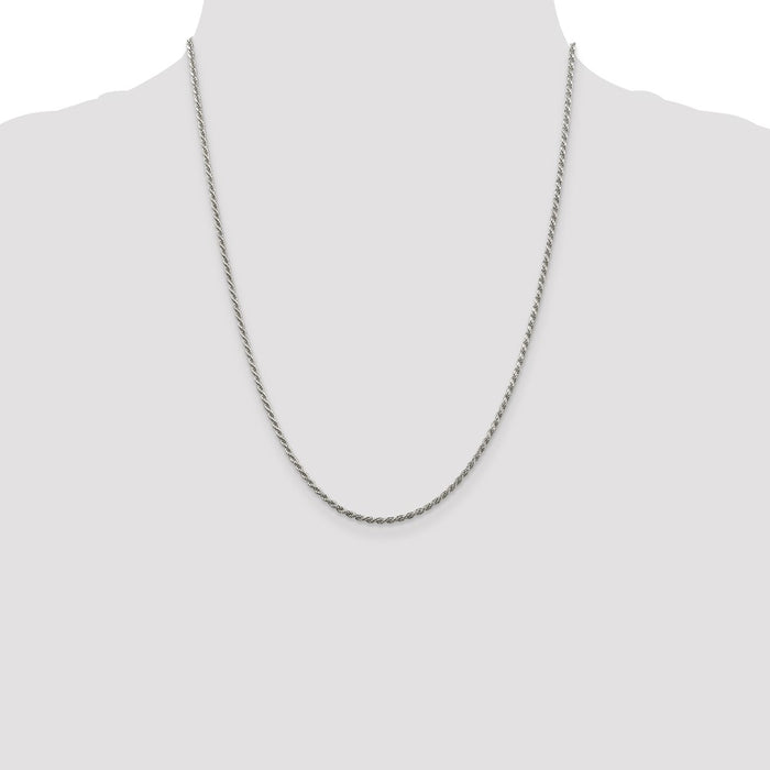 Buy Exclusive 1.85mm Diamond-Cut Rope Chain | Rhodium-Plated Sterling Silver-4