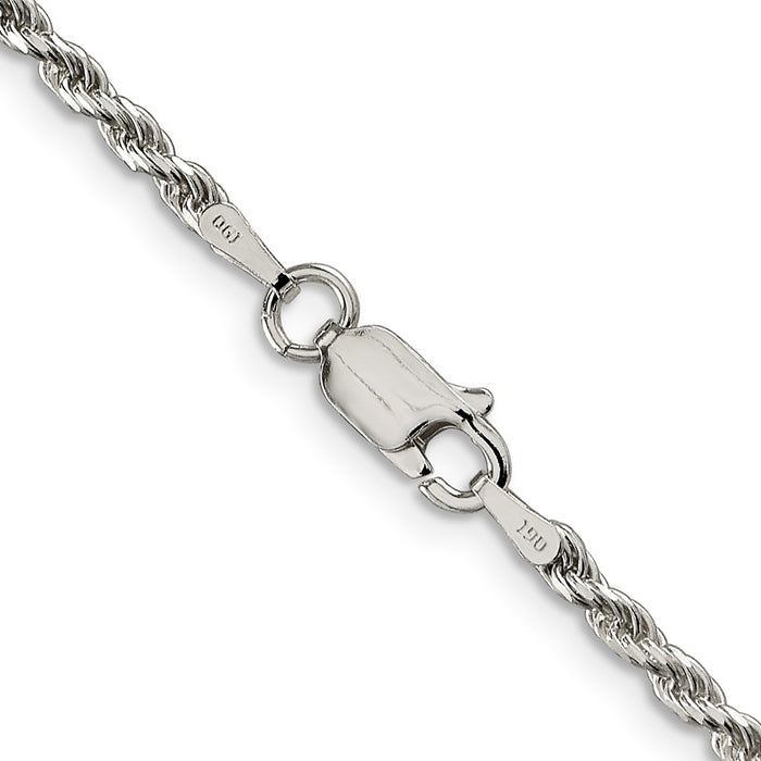 Buy Stylish 2.25mm Diamond-Cut Rope Chain in Sterling Silver - Affordable Luxury-3