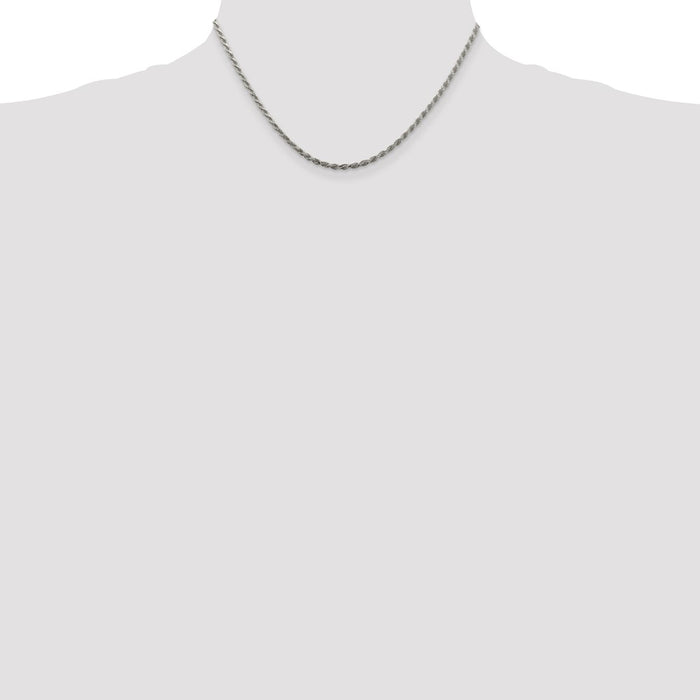 Buy Stylish 2.25mm Diamond-Cut Rope Chain in Sterling Silver - Affordable Luxury-4