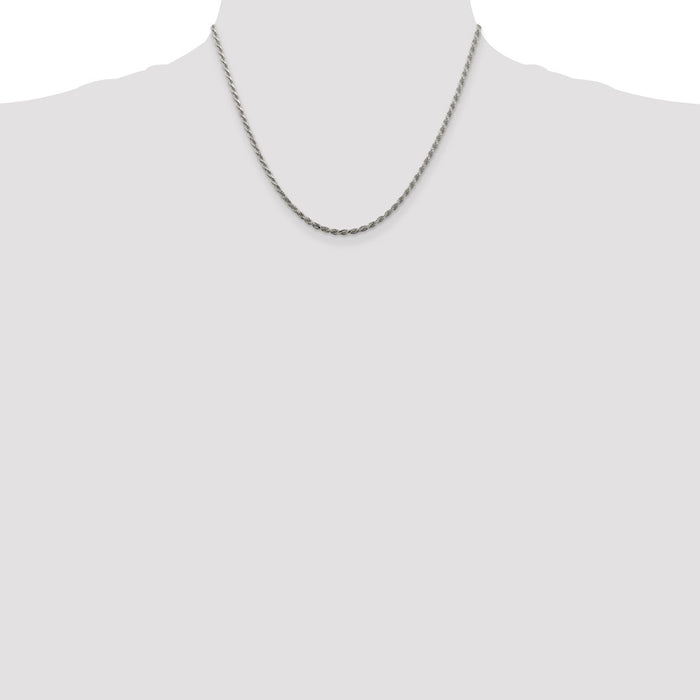 Buy Stylish 2.25mm Diamond-Cut Rope Chain in Sterling Silver - Luxury Look-4